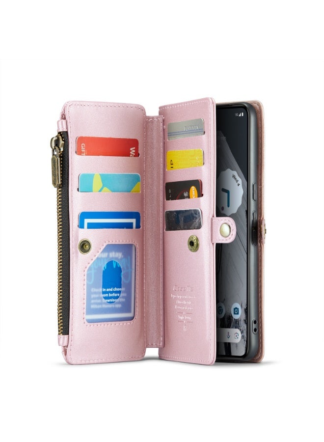 general Wallet Style Phone Case Compatible Pixel 10/10 Pro RFID Blocking 10 Card Holder Soft PU Leather Magnetic Snap Closure Shoulder Strap Zipper Pocket Phone Case for Pixel 10/10 Pro - Image 2