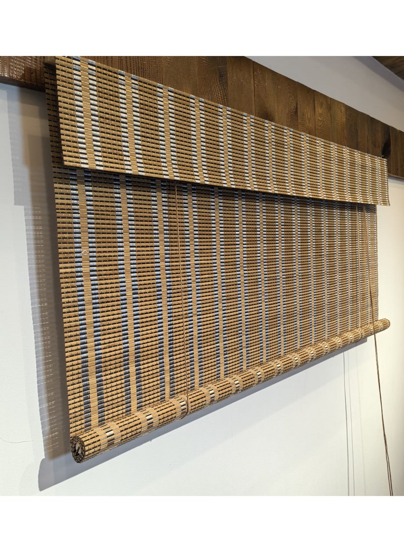 APLUS Bamboo blinds made of natural bamboo Basic color: beige with interwoven colors. Easy to install. Installation tools included. - Image 2