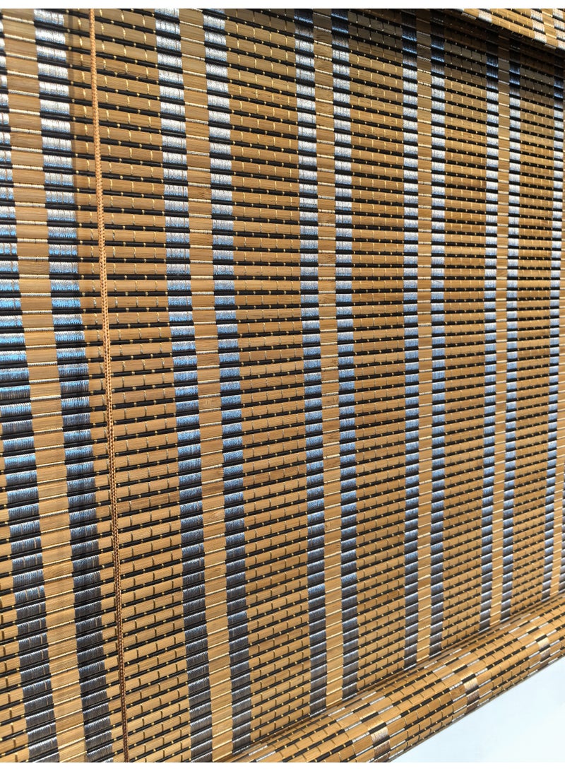 APLUS Bamboo blinds made of natural bamboo Basic color: beige with interwoven colors. Easy to install. Installation tools included. - Image 1