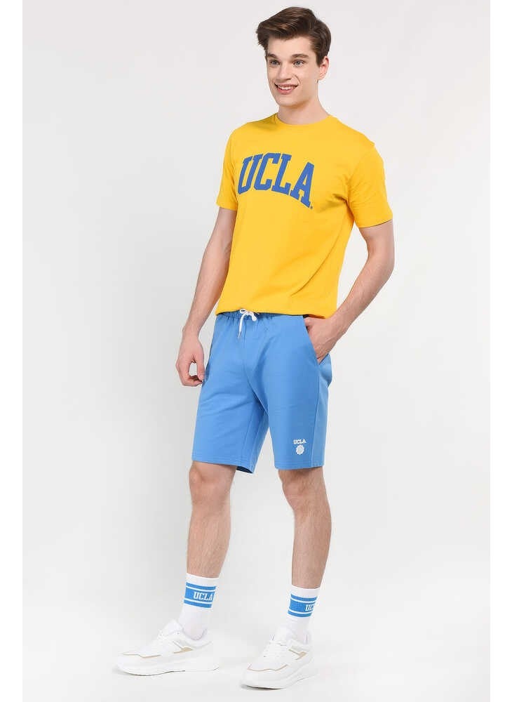 UCLA Fowler Blue Printed Men's Knitted Shorts  - Image 1