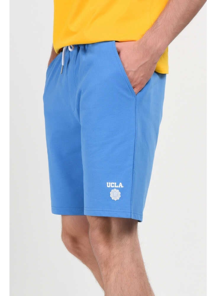 UCLA Fowler Blue Printed Men's Knitted Shorts  - Image 2