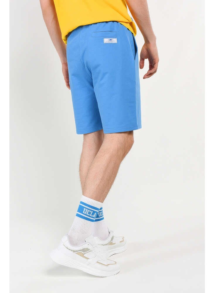 UCLA Fowler Blue Printed Men's Knitted Shorts  - Image 4