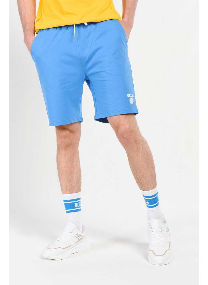 UCLA Fowler Blue Printed Men's Knitted Shorts  - Image 5