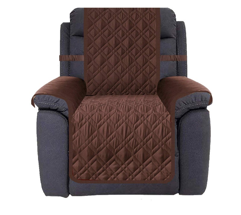 Ameritex Waterproof Nonslip Recliner Cover Stay in Place, Dog Chair Cover Furniture Protector, Ideal Recliner Slipcovers for Pets and Kids (Chocolate, 23") - Image 1