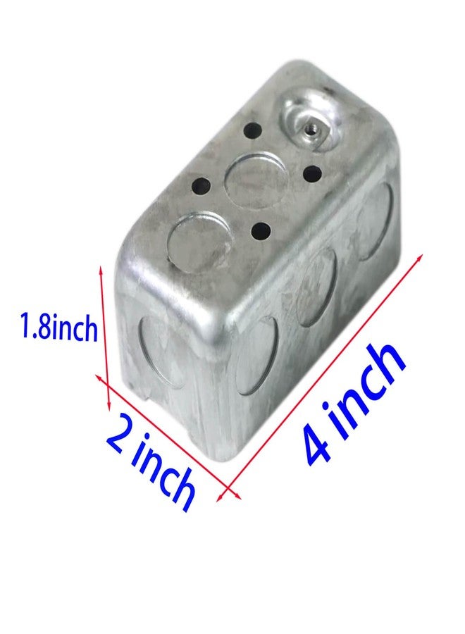 Qlvily 12 Packs 4x2 Inch Metal Electrical Box, Single Gang Electrical Box, Ten 1/2 Inch Knockouts, Raised Ground, 13 Cu. in. Capacity, 1-7/8" Deep, Junction Box Metal, Galvanized - Image 2