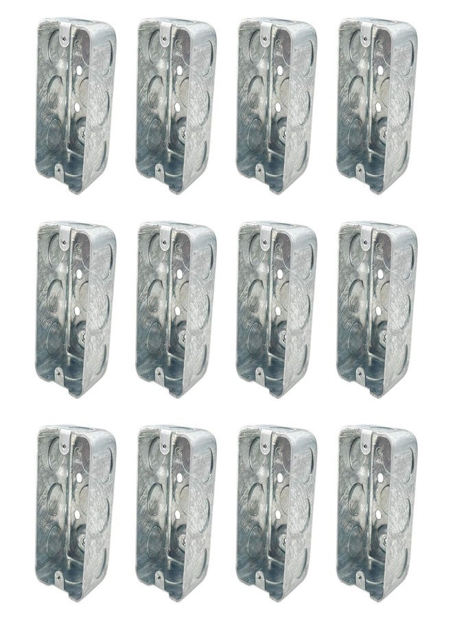 Qlvily 12 Packs 4x2 Inch Metal Electrical Box, Single Gang Electrical Box, Ten 1/2 Inch Knockouts, Raised Ground, 13 Cu. in. Capacity, 1-7/8" Deep, Junction Box Metal, Galvanized - Image 1