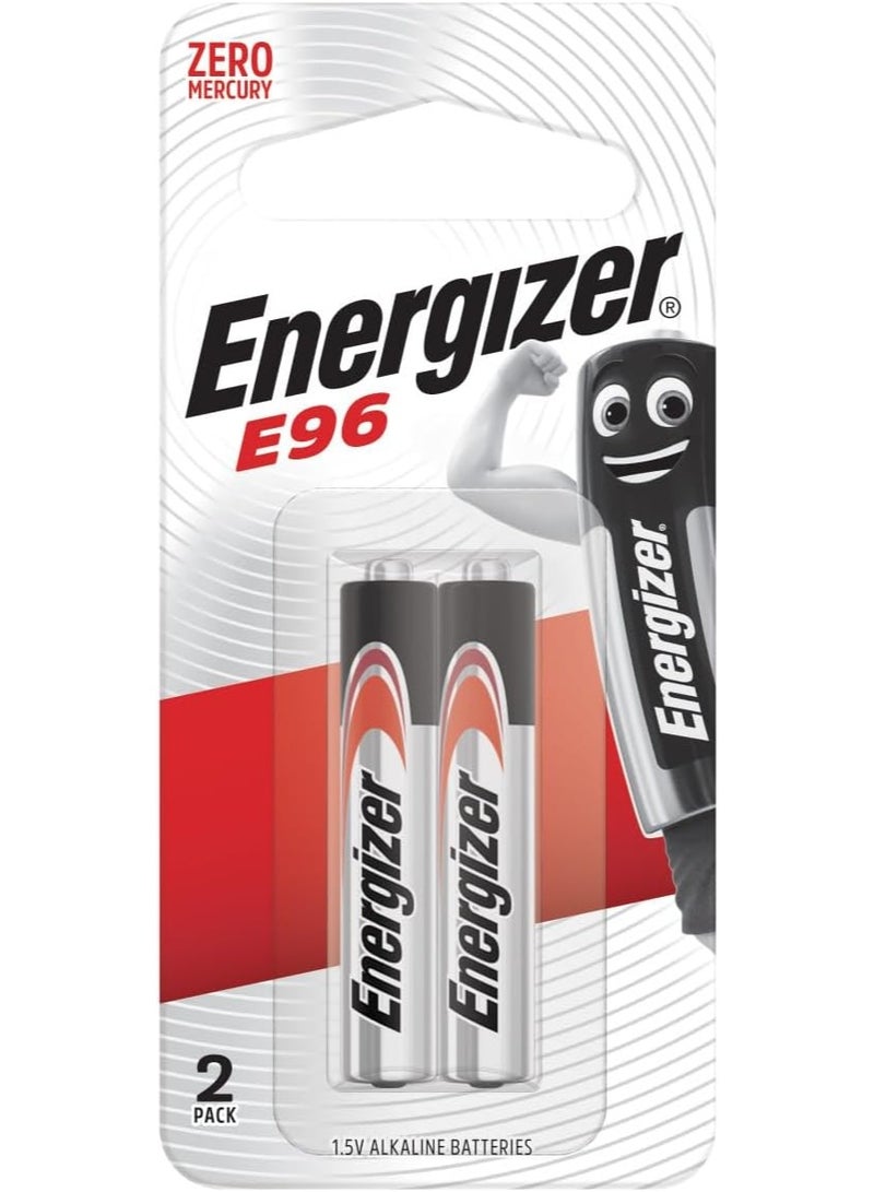 إنرجايزر بطاريات إنرجايزر E96 ماكس القلوية AAAA (عبوة من 2) – طاقة تدوم طويلاً للأجهزة الدقيقة | أداء موثوق ومقاوم للتسرب - Image 1