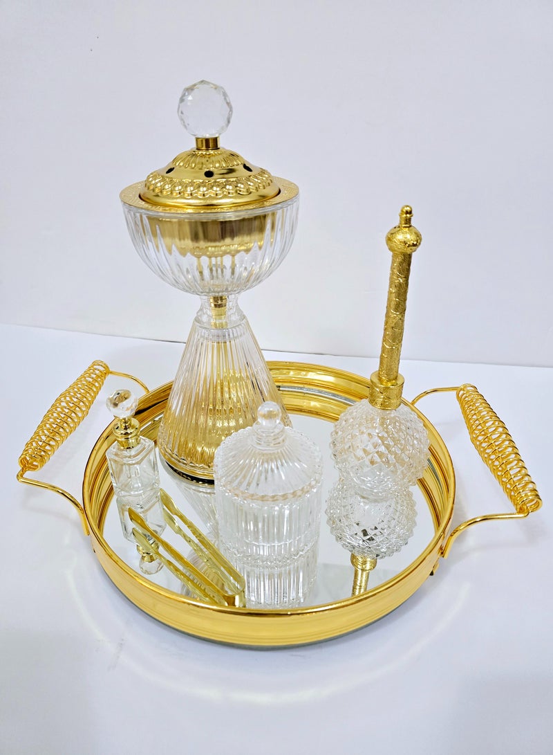 Smoker set - Consists of (smoke - incense burner - tongs - perfume sprayer - tula stick - round tray)  - Image 1