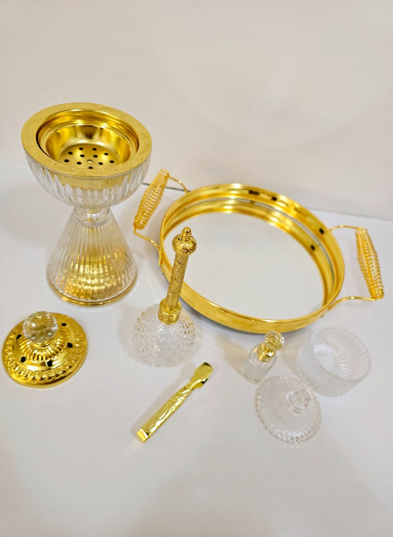 Smoker set - Consists of (smoke - incense burner - tongs - perfume sprayer - tula stick - round tray)  - Image 5