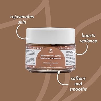 Nature Spell Brown Sugar Coffee Face Scrub Exfoliator 100ml Exfoliates Dead Skin Cells Reduces Inflammation For Softer Smoother Skin Made In The UK - Image 2