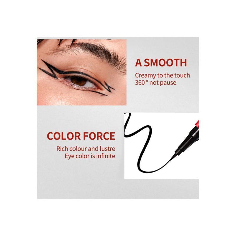 SOLARAE 2 Pcs Waterproof Liquid Eyeliner, Super Slim Eyeliner Pencil Long-Lasting Liquid Eyeliner Quick Drying Eyeliner Smooth Gliding Eyeliner Smudgeproof Liquid Eyeliner All Day Wear Liquid Eyeliner - Image 3