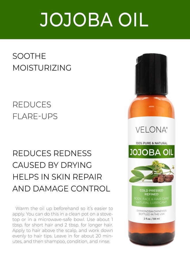 velona Jojoba Oil 2 fl oz | 100% Pure and Natural Carrier Oil | Clear, Refined, Cold Pressed | Moisturizing Face, Hair, Body and Skin Care | Use Today - Enjoy Results - Image 2