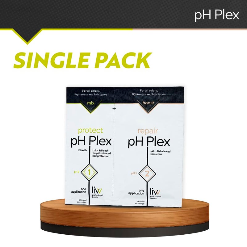 LIV علاج العناية بالشعر pH Plex الخطوات 1 و 2 لحماية وإصلاح الشعر - استخدم مع منتجات صبغ الشعر ومواد التبييض المنزلية - نتائج احترافية بجودة صالون في المنزل - 1 كيس من الخطوات 1 و 2 - Image 4