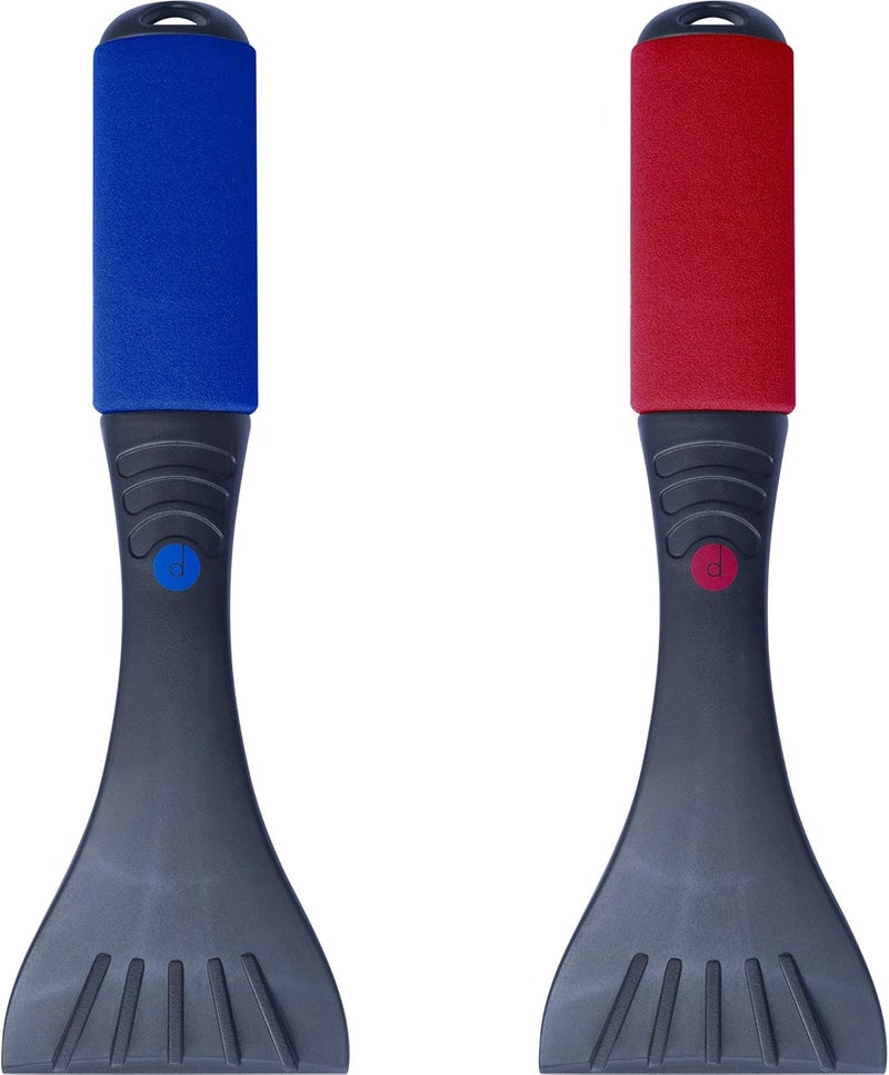 desired tools Snow & Ice Scrapers for Car Windshield - Snow Brush & Frost Removal Tools with Foam Handles, Snow Removal for Car SUV or Truck, Snow Shovel for Car, Scratch Free (Blue & Red 2-Pack) - Image 1
