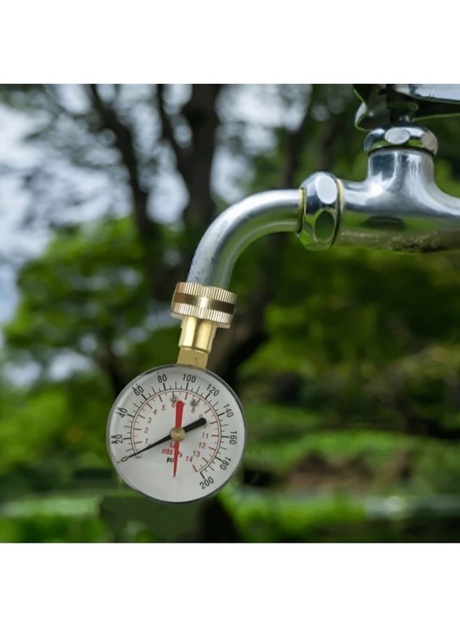 1pc Stainless Steel Garden Pressure Gauge Water Pressure Tester Irrigation Tool - Image 1