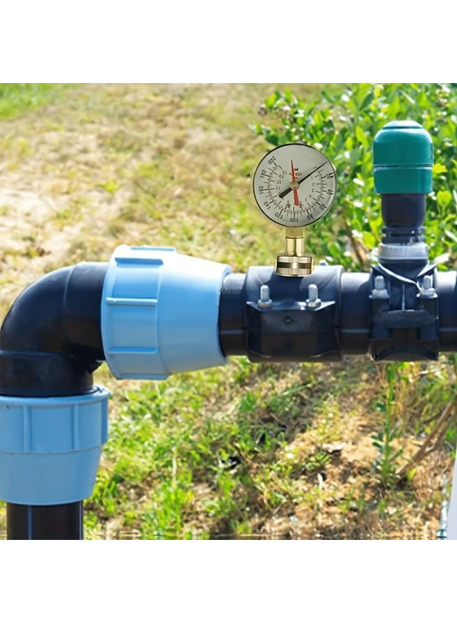 1pc Stainless Steel Garden Pressure Gauge Water Pressure Tester Irrigation Tool - Image 4