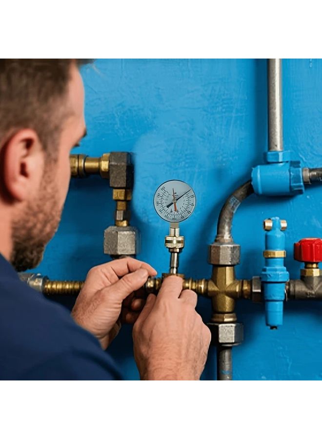 1pc Stainless Steel Garden Pressure Gauge Water Pressure Tester Irrigation Tool - Image 5