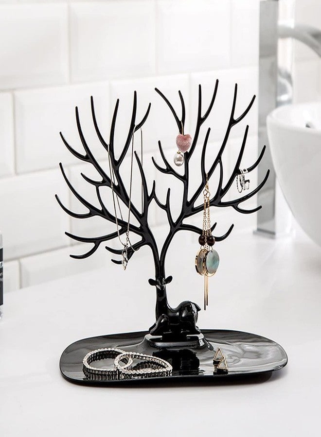 DeoDap Deer Jewelry Holder Deer Tree Jewelry Tower Stand for Earrings Necklace Jewelry Organizer Display (Random Color) - Image 3