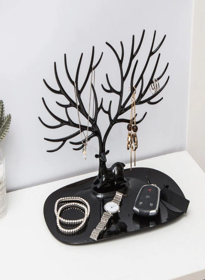 DeoDap Deer Jewelry Holder Deer Tree Jewelry Tower Stand for Earrings Necklace Jewelry Organizer Display (Random Color) - Image 5