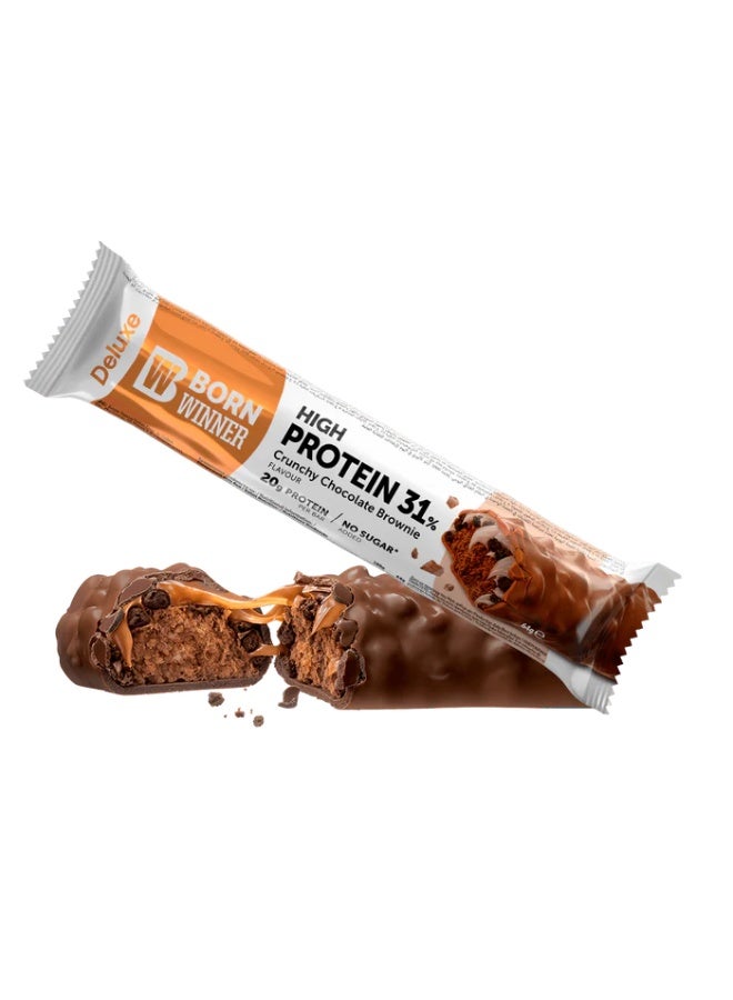 Born Winner Protein Bar 1 Box (12 Bars × 64g) / Crunchy Chocolate Brownie – 20g Protein Per Bar, High Protein Crispy Multi-Layer Bar, No Added Sugar, Great for Muscle Recovery, Energy & Healthy Snacking - Image 3