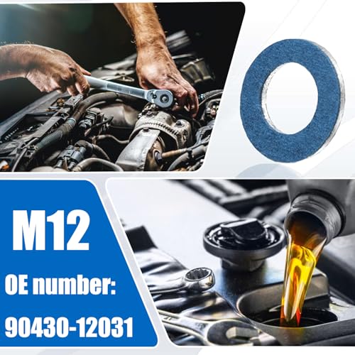 FANHAY 100pcs Oil Drain Plug Gasket Washer for Toyota Lexus Scion Aluminum M12 Crush Washer Seals Rings Replaces# 90430-12031 90430-12031 - Image 4