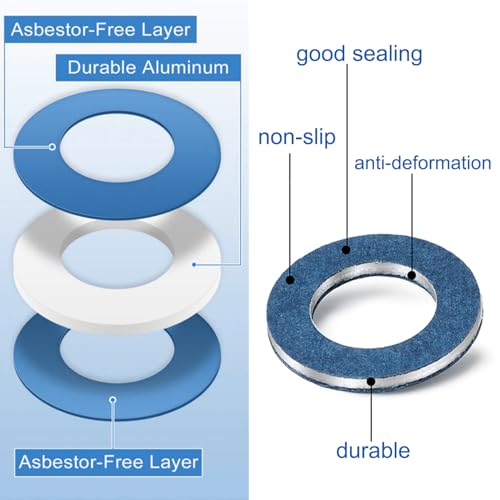 FANHAY 100pcs Oil Drain Plug Gasket Washer for Toyota Lexus Scion Aluminum M12 Crush Washer Seals Rings Replaces# 90430-12031 90430-12031 - Image 5