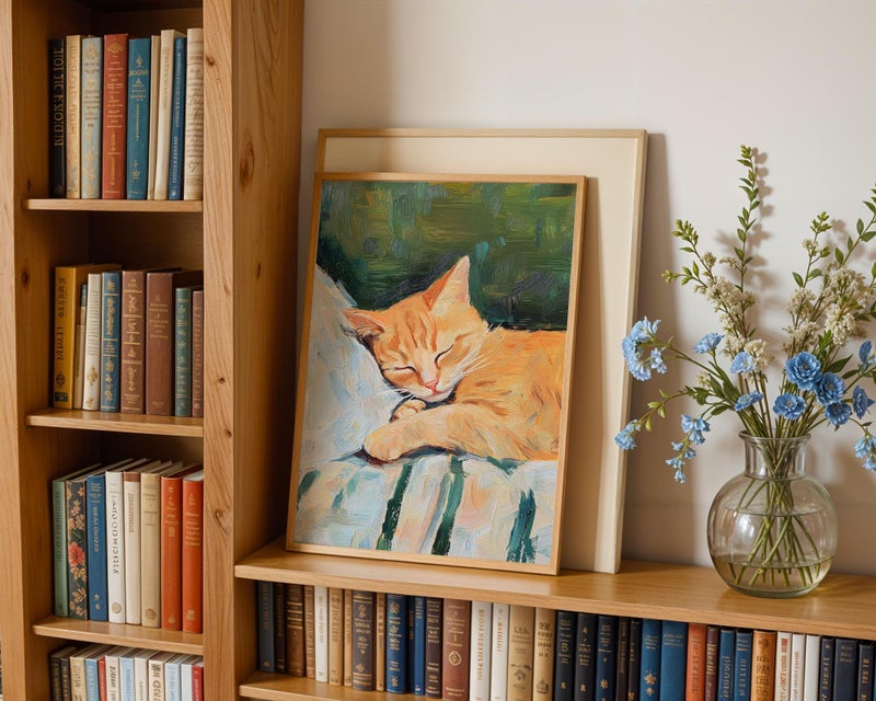 TNESSENTIAL Sleeping Cat Print - Ginger Cat Artwork, Orange Cat Painting, Cat Wall Art, Cat Poster, Cat Print, Sleeping Cat Painting, Cat Lover Gift - Image 5