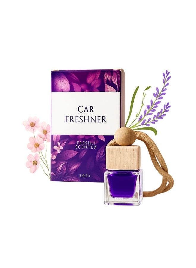 Car Perfume | Car Freshener | Car Hanging Perfume | Car Diffuser 10 Ml, Purple Floral, Fruity Fragrance. Car Accessories Deodorizer - Image 1