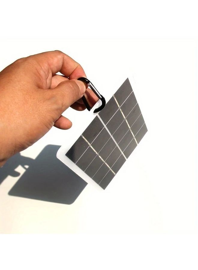 شاحن شمسي أبيض محمول للسفر والتخييم في الهواء الطلق مع مروحة وفلاش USB - Image 5