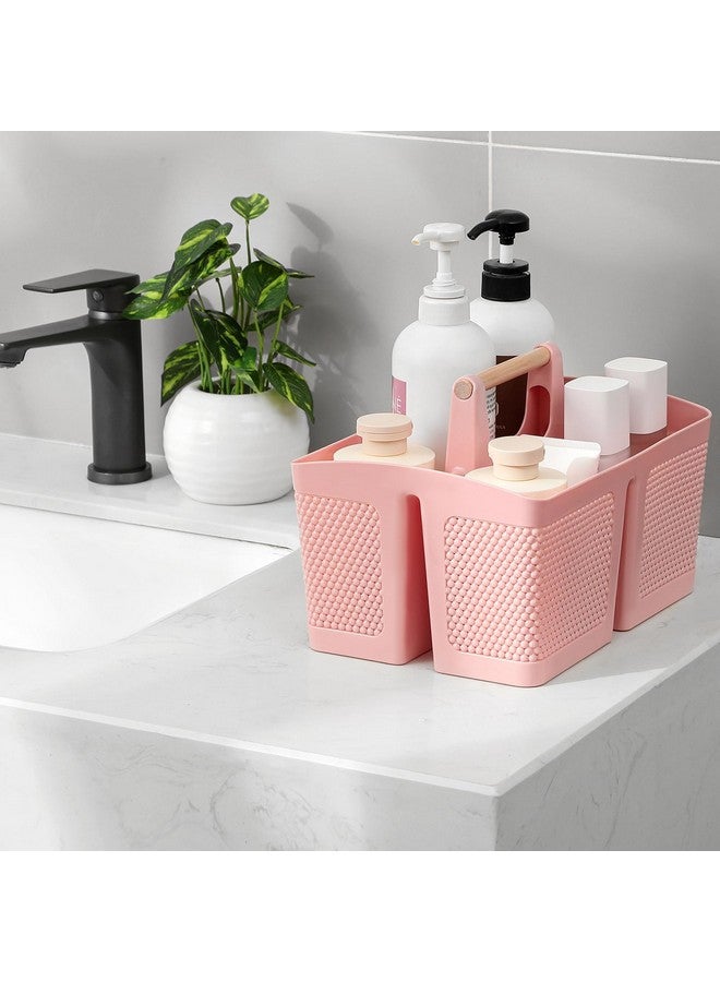 rejomiik rejomiik Portable Shower Caddy Basket Plastic Cleaning Caddy Organizer Storage Tote with Handle for Bathroom, College, Dorm Room Essentials, Pink  - Image 2