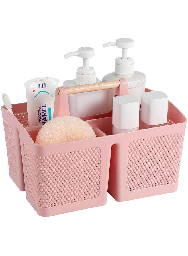 rejomiik rejomiik Portable Shower Caddy Basket Plastic Cleaning Caddy Organizer Storage Tote with Handle for Bathroom, College, Dorm Room Essentials, Pink  - Image 1