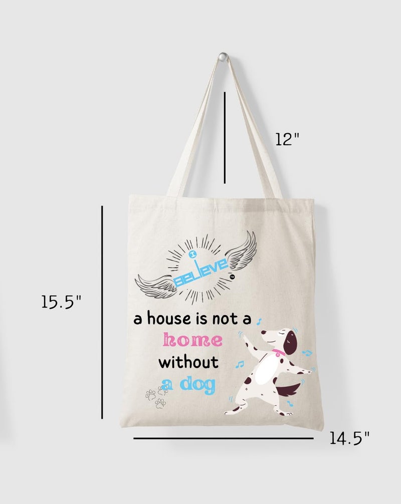 STRUTT Canvas Reusable I Believe Bags|100% Organic Cotton Shopping Bag| Multi-Purpose Eco Friendly|Sturdy Canvas Bag with 15kgs Capacity | College Bag I Daily UseI Single Pack (in Pets) - Image 2