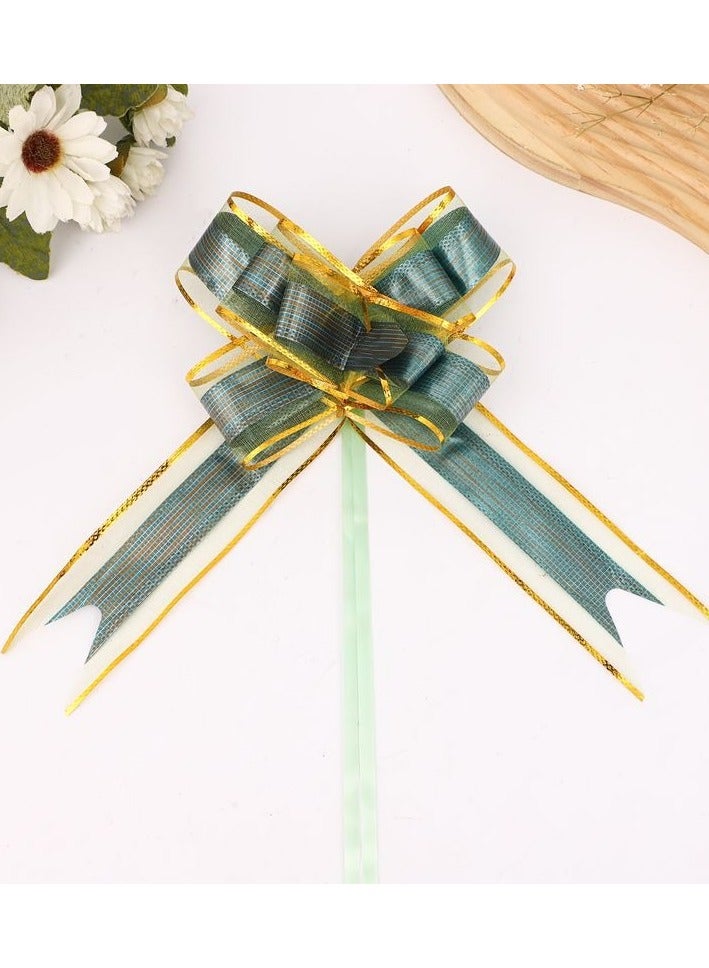 Pull Flower Ribbon for Gift Wrapping Elegant Bow Knit Ribbon String for Birthdays, Weddings, Anniversaries, and Special Occasions Assorted Color 10Pcs（yellow&green） - Image 2