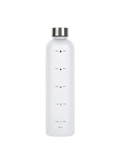 TYCOM Drinking Water Bottle With Time Marker - 1L Leak-Proof, Bpa Free, Motivational Reusable 32Oz Water Bottles With Times To Drink - Ideal For Fitness, Sports, Travel, Gym, & Outdoor (White)  - Image 1