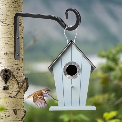 MOWPOG Plant Hangers Outdoor, 2 Pack 6 Inch Hanging Plant Bracket, Metal Hanging Plant Hooks, Wall Hooks for Hanging Plants, Bird Feeder, Flower Basket, Wind Chimes, Indoor Outdoor (Black) - Image 5