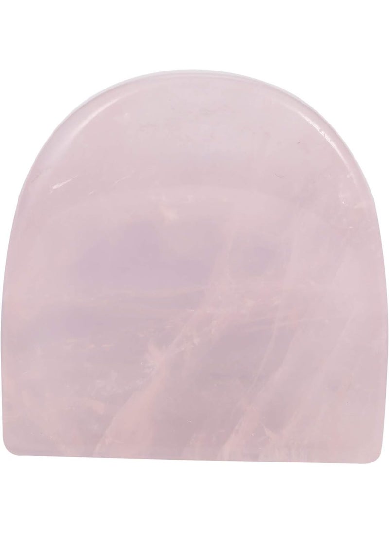 SUNYIK SUNYIK Handcarved Thumb Worry Stone, Polished Palm Pocket Stones Healing Crystals, Half Round, Rose Quartz 