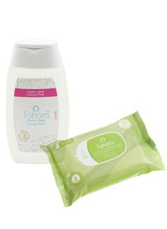 TAHARA Intimate Wash Hygiene Cleanser For Daily Care, pH-balanced, Gentle, Hypoallergenic, 100ml And Feminine Wet Wipes With Natural Musk Scent  Aloe Vera For Sensitive Intimate Areas, 20 Count  - Image 1