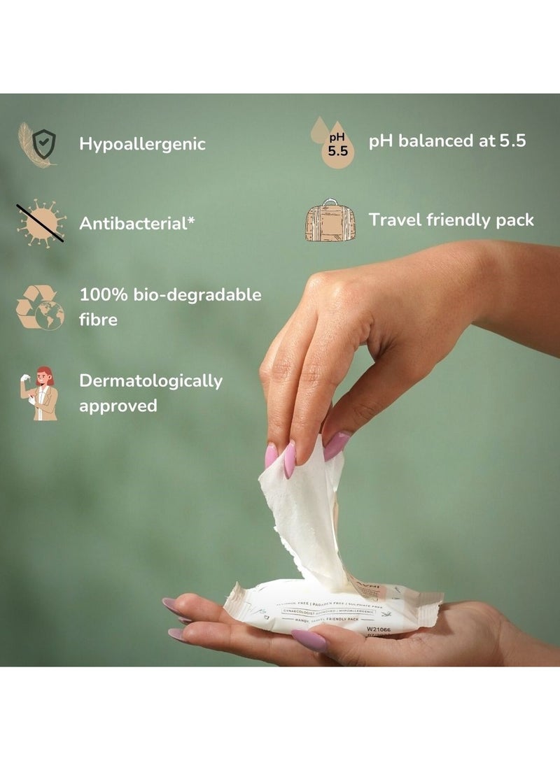 طهارة غسول حميمي للعناية اليومية تنظيف أنثوي يومي متوازن بدرجة الحموضة لطيف لا يسبب الحساسية ١٠٠ مل - 100 مل ومناديل نسائية برائحة المسك الطبيعية مع خلاصة الصبار للمناطق الحساسة والحميمية 20 قطعة - Image 4