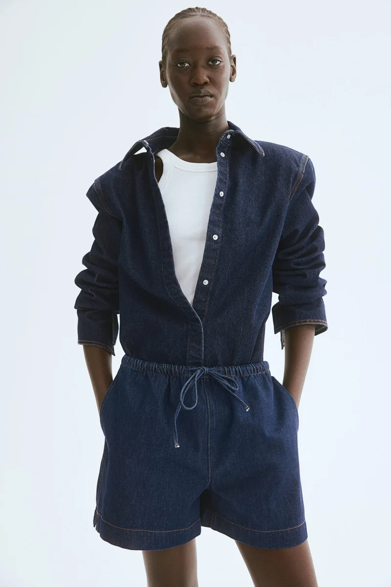 H&M Denim drawstring shorts