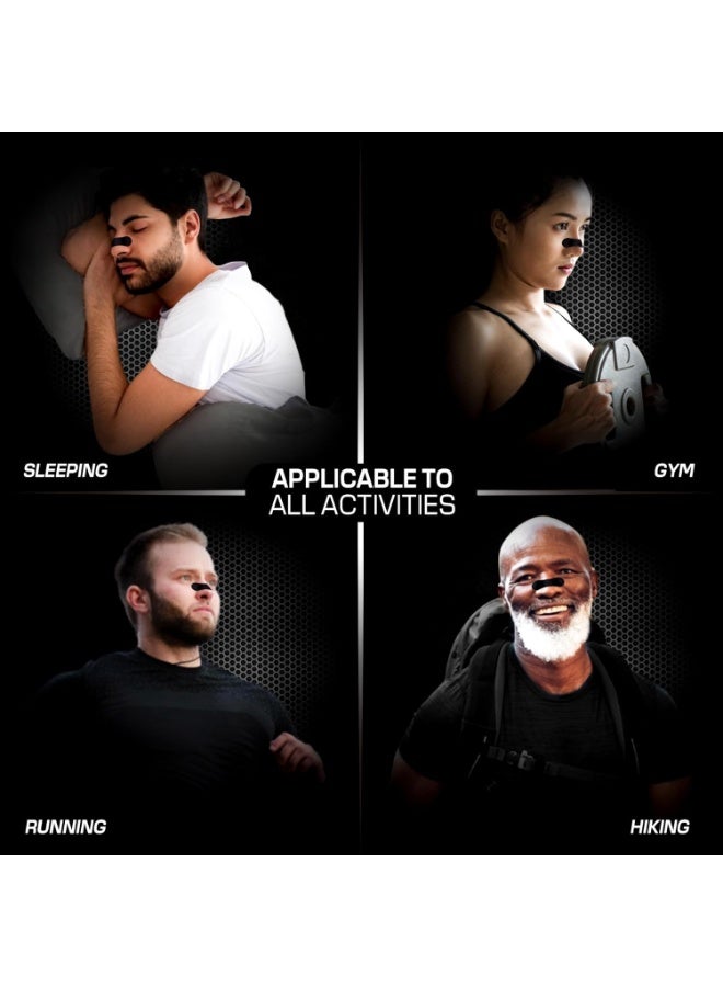 إي وورلد شرائط الأنف للتنفس (30 قطعة) | شرائط أنفية قوية باللون الأسود | لاصق مقاوم للعرق والزيوت | لتقليل الشخير وتحسين النوم | تصميم عريض ومقاس عالمي - Image 4