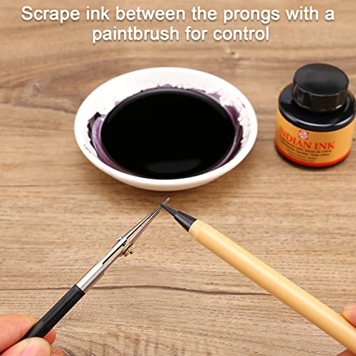 LOONENG Ruling Pen for Masking Fluid, Designed for Cartography, Calligraphy, Fine Line Drawing and Technical Drawings, Suitable for Use with Masking Fluid, Drawing Ink, Indian Ink and Gouache - Image 2