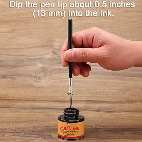 LOONENG Ruling Pen for Masking Fluid, Designed for Cartography, Calligraphy, Fine Line Drawing and Technical Drawings, Suitable for Use with Masking Fluid, Drawing Ink, Indian Ink and Gouache - Image 3