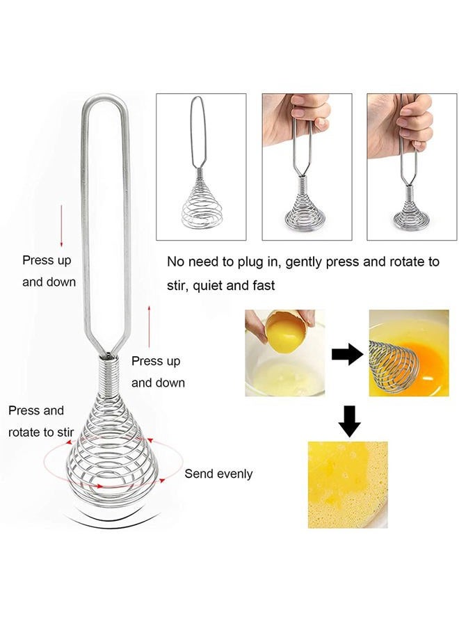 LUFMWCWD Varilety Stainless Steel Spring Coil Whisk Wire Whip Cream Egg Beater Gravy Cream Hand Mixer Kitchen Tool Accessories For Mixing, Blending, Beating, Stirring, Cooking - Image 5