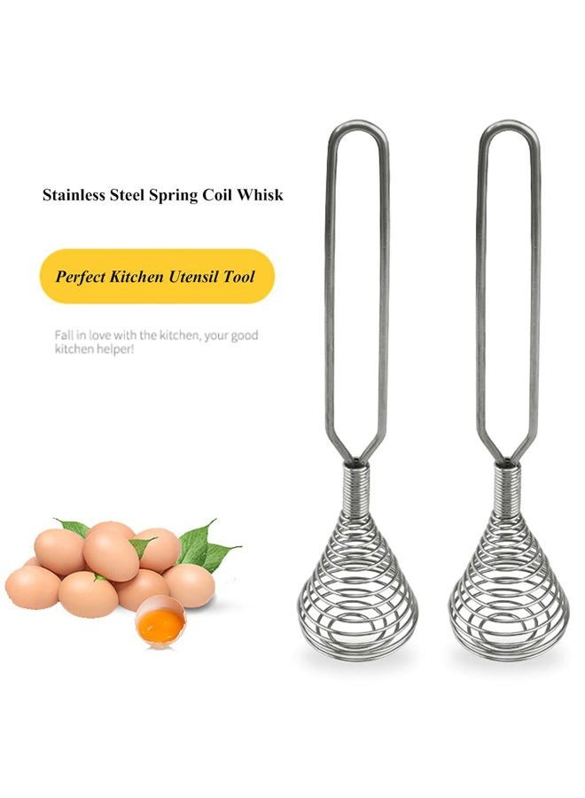 LUFMWCWD Varilety Stainless Steel Spring Coil Whisk Wire Whip Cream Egg Beater Gravy Cream Hand Mixer Kitchen Tool Accessories For Mixing, Blending, Beating, Stirring, Cooking - Image 3