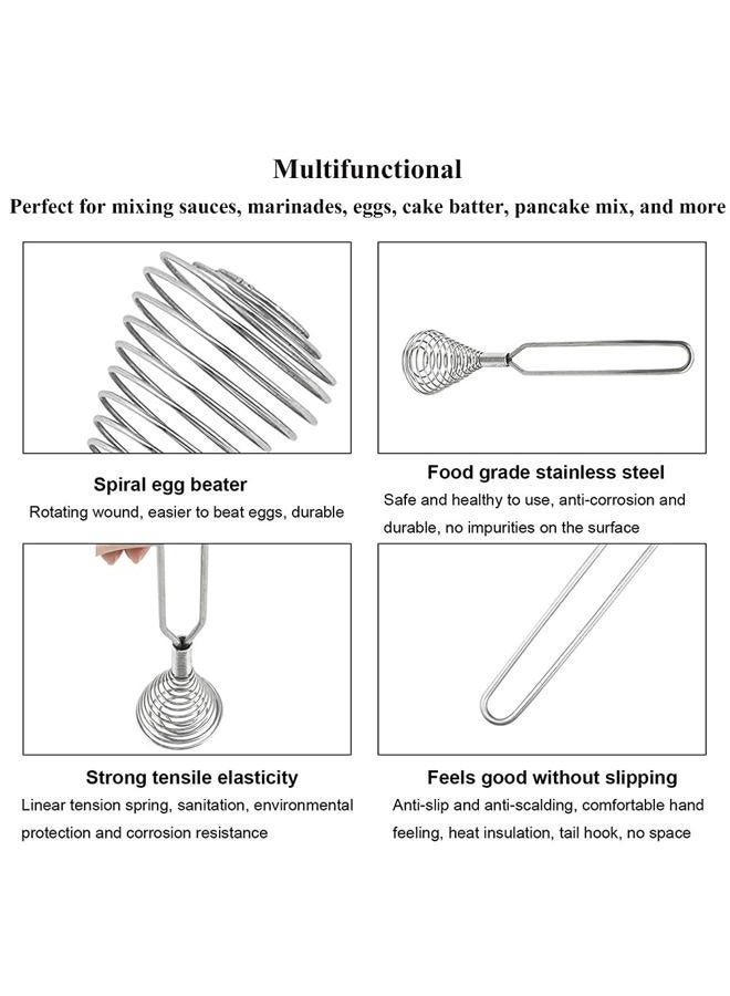 LUFMWCWD Varilety Stainless Steel Spring Coil Whisk Wire Whip Cream Egg Beater Gravy Cream Hand Mixer Kitchen Tool Accessories For Mixing, Blending, Beating, Stirring, Cooking - Image 4