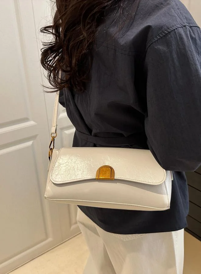 Take Two White Faux Leather Crossbody Bag