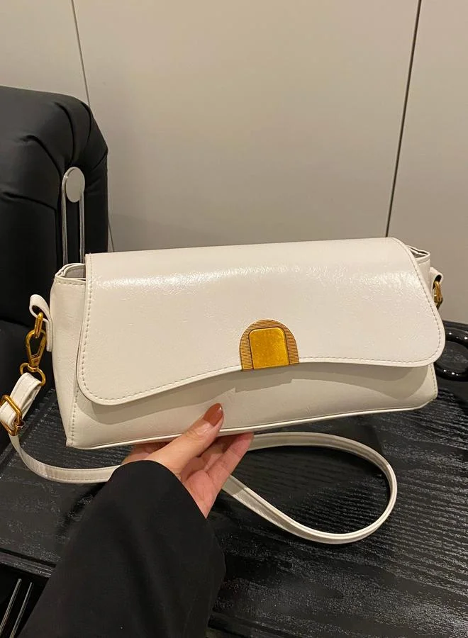 Take Two White Faux Leather Crossbody Bag