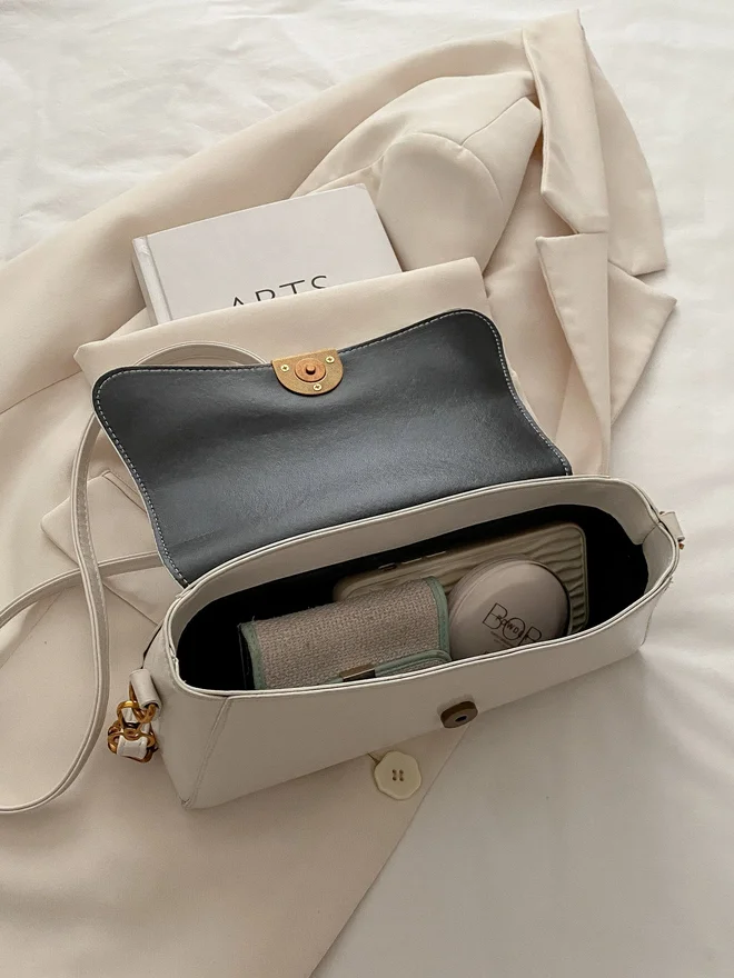 Styli  White Faux Leather Crossbody Bag for Women | Best Price UAE