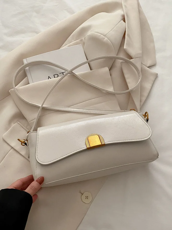 Styli  White Faux Leather Crossbody Bag for Women | Best Price UAE
