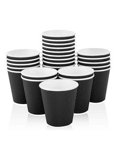 MARKQ 50-Piece Triple Wall Ripple Hot Paper Disposable Coffee Cups 8 Ounce  - Image 1